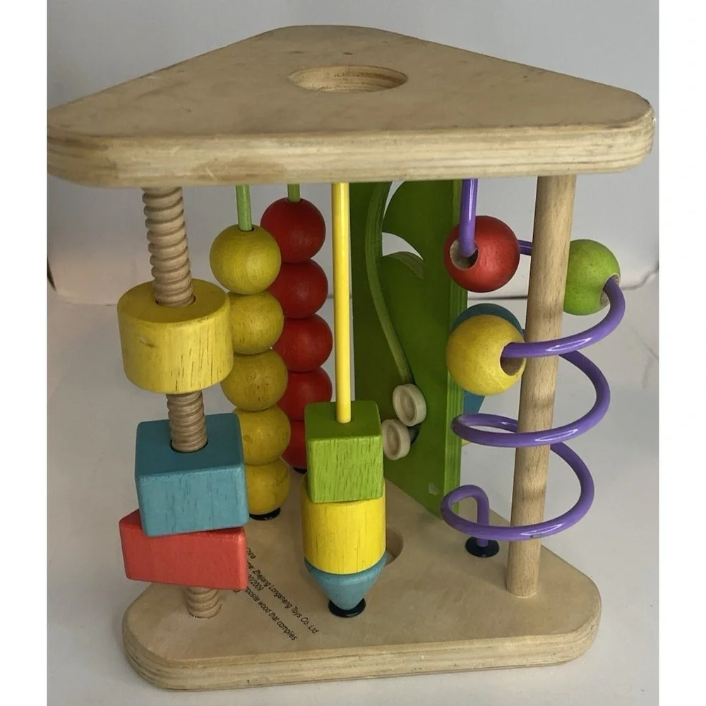 EverEarth Wooden Activity Cube Bead Maze Shape Sorter Toddler Learning Toy